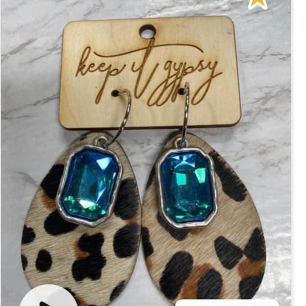 NEW Keep It Gypsy leather cowhide earrings.